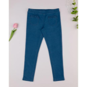 Jegging niña azul denim con bolsillos