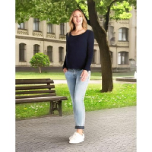 Camiseta de lactancia azul en jersey de algodón
