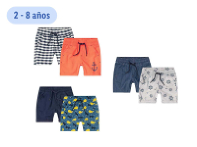 Pantalones cortos infantiles pack 2