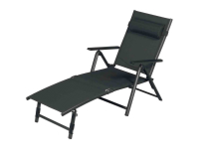 Tumbona de aluminio con reposabrazos negra Houston