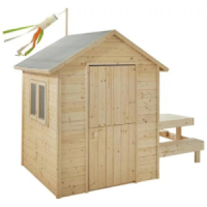 Caseta de madera infantil con mesa de picnic Tiana