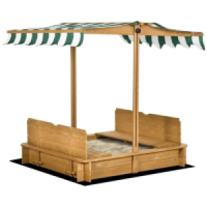Outsunny - Arenero infantil de madera con toldo