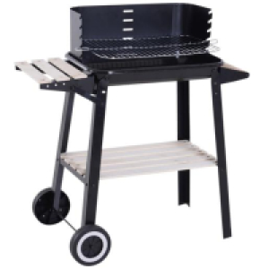 Outsunny - Barbacoa de carbón vegetal con estantes