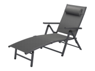 Tumbona de aluminio con reposabrazos gris Houston