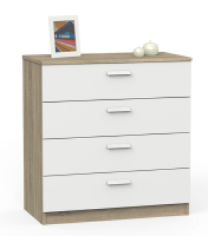 Bricoking  COMODA TIBET BLANCO/ROBLE CAMBRIAN 78X74X40CM