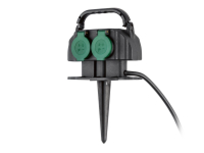 Base de 4 enchufes con piqueta