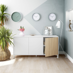 Bricoking  APARADOR ETHNA 3 PUERTAS BLANCO ARTIK/NATUR